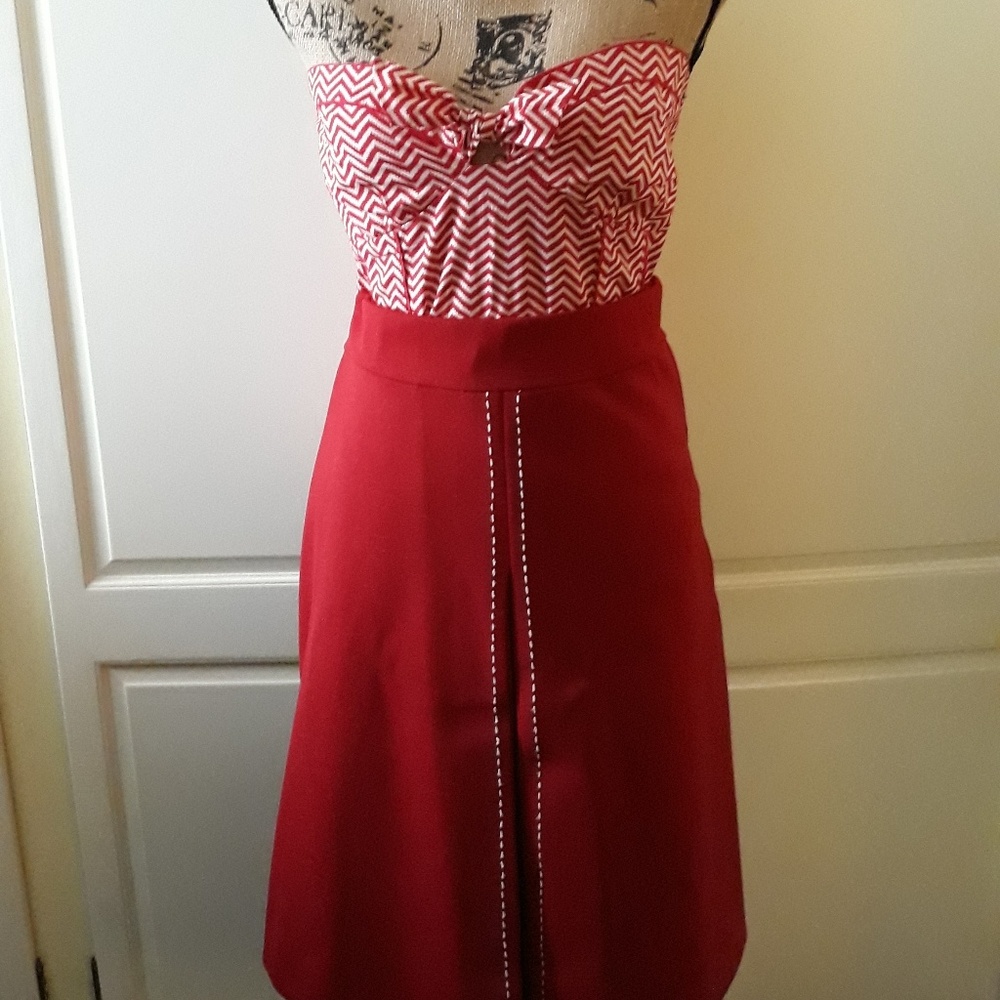 Red vintage 1960's split skirt